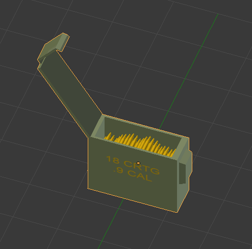 Modèle 3D d'une caisse de munitions